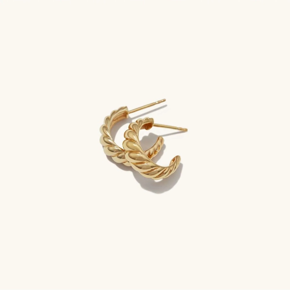 Croissant Twist Hoop Earrings